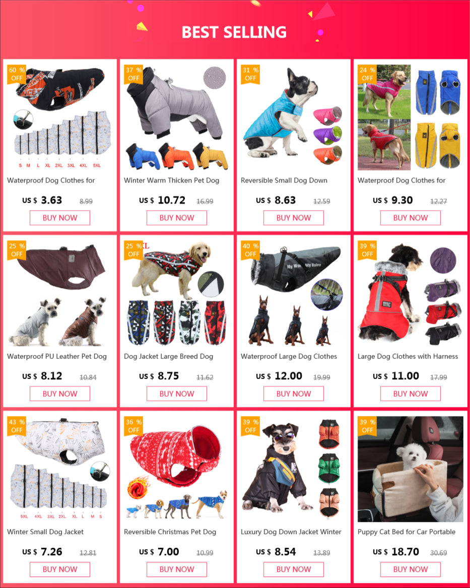 Manteaux imperméables pour chien